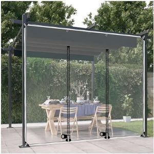 Doorzichtige pvc-zeildoek voor buiten, tuinhuisje, pergola, carport, patio, waterdichte dekzeilen met ringen, 3,3 x 2,2 m