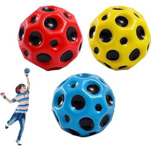 kukelen 3 stuks astro jumpballen, maanbal, springende ballen, ruimtethema-stuiterballen, planeten springstokken, springstokken, mini-bouncing bal speelgoed, bouncy ballen voor kinderen, feestcadeau (3