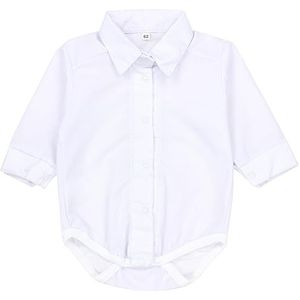 TupTam Baby Romper met Lange Mouw en Kraag, Wit, 62