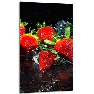 TMK afdekplaat voor fornuis, 30 x 52 cm, eendelig, glas, elektrisch fornuis, inductie, kookbescherming, spatbescherming, glasplaat, decoratieve snijplank, fruit