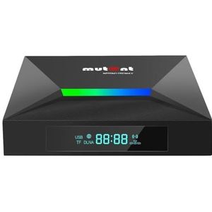 Mutant Inferno ProMax - 8K UHD Receiver - HEVC - Android 9.0 - Dual WiFi 2,4GHz en 5GHz - Bluetooth, MicroSD-slot, HDMI - 32GB Flash & 4GB DDR4 RAM - IPTV Receiver Streaming Box - IP-ontvanger
