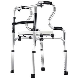 Standaard rollator zonder wielen voor senioren met zitje, opvouwbare in hoogte verstelbare lichtgewicht loophulp voor lange mannen/handicap, waterdichte badkamerstoel Decoration