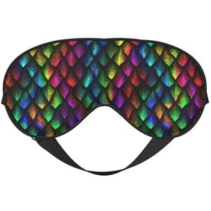 Dragon Scale Printing All-Occasion Sleep Eye Mask met dubbelzijdige verstelbare riem Perfect voor ploegen en reizen