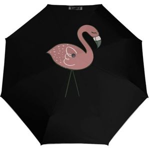 Camping Flamingo's Winddicht Paraplu Compacte Automatische Paraplu Lichtgewicht Opvouwbare Reis Paraplu