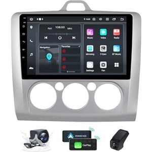 Android 14 QLED Autoradio voor Ford Focus 2 Mk 2 2004-2011 - Ingebouwde DSP/Carplay/Android Auto - Camera + DVR - 9,5 inch 2 Din - Stuurbediening - FM RDS DAB Radio - Bluetooth 5.0(A,M100CP)