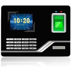 Inklokken in Machine, Aanwezigheidssysteem Vingerafdruk TCPIP USB Wachtwoord Toegangscontrole Kantoor Tijdklok Werknemer Recorderapparaat Biometrische machine Kantoorponsklok(Color:Without RFID Card)