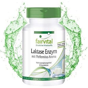 Fairvital | Lactase enzym tabletten - HOOG GEDOSEERD - 4500 FCC per tablet - met pepermunt aroma - 90 kauwtabletten