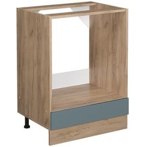 Vicco Kookkast Keukenkast R-Line Solid eiken blauw grijs 60 cm modern