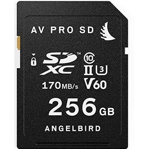 Angelbird AV PRO SDXC geheugenkaart - 256 GB [UHS-II, V60, Class 10, U3 Standard | tot 170MB/s lees- en 105MB/s schrijfsnelheid] - AVP256SDV60