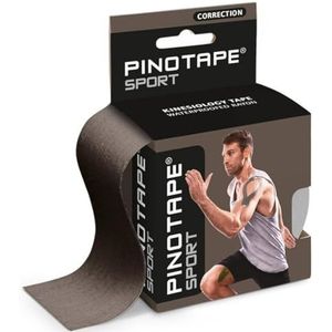 Pinotape Sport Correction - kinesiologie tape - 50% lagere elasticiteit - verhoogde stabiliteit - perfect voor kleine gewrichten - donkergrijs - 1 tape