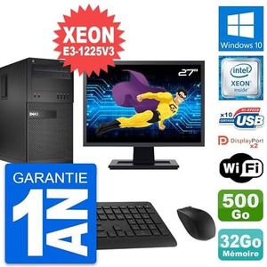 Dell pc-tower XE2, display 27 inch, Intel E3-1225V3, RAM 32 GB, 500 GB, Windows 10, wifi (gereviseerd)