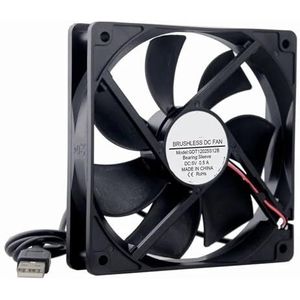 120 mm x 25 mm 12025 5V High Flow USB Koelventilator voor PC Behuizing 12 cm 120 x 120 x 25 mm High Speed 2000 RPM 50 stuks