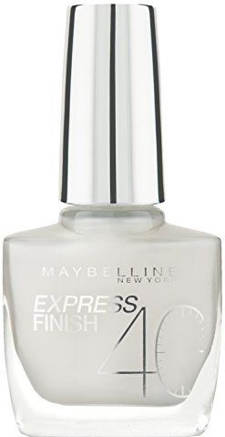 Maybelline Express Finish nagellak, nr. 60/15 wit Dream, droogt in slechts 40 seconden, schokbestendige film beschermt de verf tegen afbrokkelen, in ondoorzichtig sneeuwwit, 10 ml
