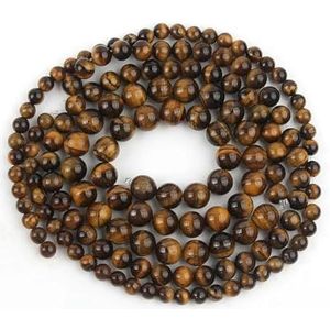 Natuurlijke Rode Agaat Stenen Kralen Ronde Carneool Onyx Losse Kralen Voor Sieraden Maken DIY Armbanden Ketting 15'' 4/6/8/10/12/14mm-Geel tijgeroog-10mm (c