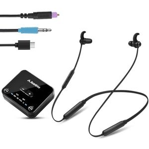 Avantree Koptelefoon HT4186-Q - Bluetooth 5.3 met nekband voor tv met adaptieve aptX ondersteuning en draadloze zender