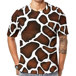 Giraffe Skin Heren Crew T-shirts Korte Mouw Tee Casual Atletische Zomer Tops