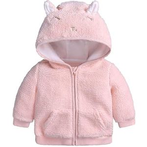 yeeplant Fleece jas met capuchon Winter Warm voor Kinderen Mooie Rits Jas Causale Uitloper Dameskleding, roze, M