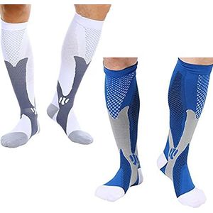 2 paar sportcompressiekousen steunkousen reiskousen kniekousen dames heren EU 40-43