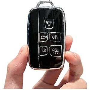 Autosleutel beschermhoes TPU Autosleutel Case Cover Shell Voor Land Rover Voor Range Rover Sport Voor Evoque Voor Freelander Voor Velar Voor Discovery 4 Voor Jaguar XE XJ XF Sleutel Shell(Schwarz)