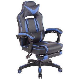 CLP Heat - Bureaustoel - Kunstleer, Kleur:zwart/blauw