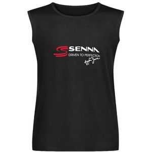 Men's Higi Ayrton Senna Brazilian Formula 1 Legend Sleeveless T shirt Vest Black M