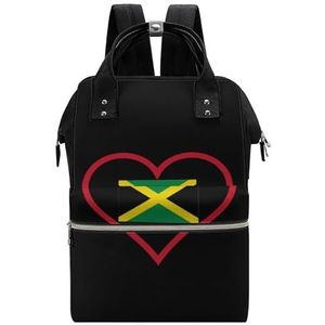 I Love Jamaica Rood Hart Grote Capaciteit Tas Laptop Rugzak Reizen Rugzak Zakelijke Dagrugzak Computer Tassen