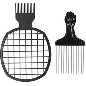 2 stuks afro haar kam, haar pick kam, kam voor krullend haar afro twist haar kam draagbare afro twist kam vuist brede tanden afro twist kam kapper kappers tool voor kapsalon