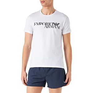 Emporio Armani Swimwear T-shirt met ronde hals voor heren, wit, L