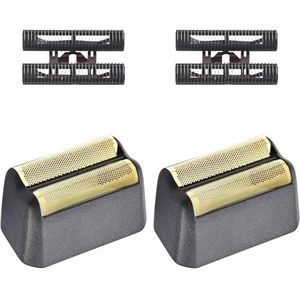 2 Pack Professionele 5 Star Series Finale Scheerapparaat Vervanging Folie en Cutter Bar Montage Compatibel met Wahl Scheerfolie 7031-100, 7043-100 Super Close Scheren Vervangende Hoofden, Zwart