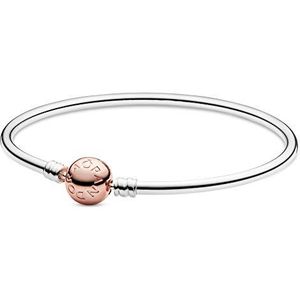 Pandora Moments 14k rosé vergulde en sterling zilveren armband voor dames, 19 cm, Sterling zilver, niet van toepassing