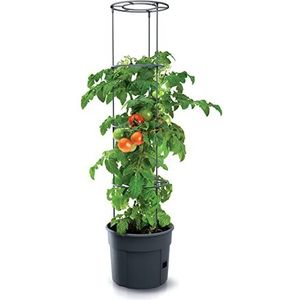 Spetebo Tomaten-plantenpot, rond, met klimhulp, 153 x 29 cm, groeihulp met geïntegreerde irrigatiebodem, plantentoren voor rankplanten, hoogte 4-voudig aanpasbaar