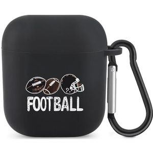 Game Day Voetbal Leuke Case voor AirPods 2&1 Schokbestendige Beschermende Hoofdtelefoon Gevallen Cover Met Sleutelhanger Voor Mannen Vrouwen