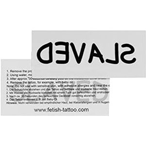 5 x SLAVED Tattoo - belettering in zwart - Sexy Kinky Fetish Tattoo (5)