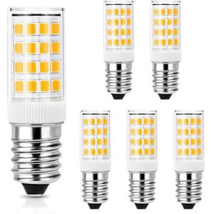 LED-lamp E14 4 W komt overeen met 40 W, E14-lamp, warm wit 3000 K, 400 lm, niet dimbaar, AC 220-240 V, geen flikkering, voor afzuigkap, koelkast, naaimachine, 6 stuks