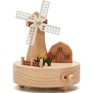 Muziekdoos Kerstmismuziekdoos Clockwork Mechanical Musical Box Wood Crafts Home Decor, Muziekdozen for meisjes Dames Kids Verjaardagscadeau Handslinger Muziekdoos (Color : N)