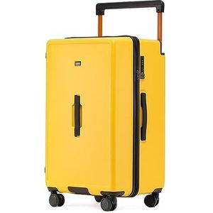 Lichtgewicht Koffer 26 Inch Bagage Verdikte Rits Handbagage Brede Trolley Slijtvaste Koffer Koffer Bagage (Color : Yellow, Size : 26inch)