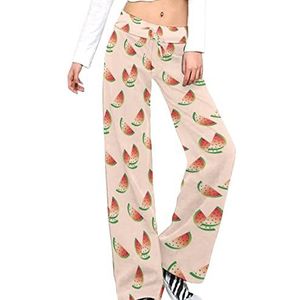 Watermeloen yogabroek voor dames, casual broek, loungebroek, trainingspak met trekkoord, XL