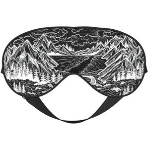 Zwart wit afdrukken all-Occasion Sleep Eye Mask met dubbele zijden verstelbare riem perfect voor diensten en reizen