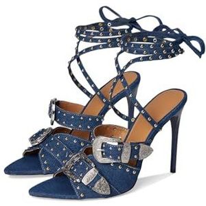 Steve Madden Dames Saddle Sandalen, Denim Multi, 37 EU