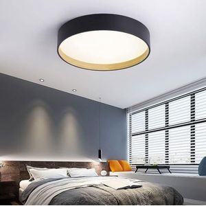 TONFON Moderne ultradunne LED-plafondlamp Scandinavische eenvoudige LED-plafondlamp Woonkamer Ronde plafondlamp for slaapkamer Eetkamer Keuken Studeerkamer Gang Hanglamp(Color:Black,Size:50 * 9CM)
