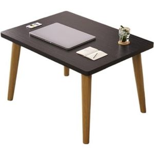 Moderne Woonkamertafel Salontafel Huishouden Klein Appartement Eenvoudige Bijzetkast Eenvoudige Massief Houten Kleine Vierkante Tafel Eettafel Koffietafel(Black,XL)