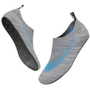 Waterschoenen, sneldrogende waterschoenen, antislip kreekschoenen, zomer, aqua-strandsandalen, platte schoen, strandslipper voor heren en dames, kreekschoen voor surfen, duiken, Grijs, 46 EU