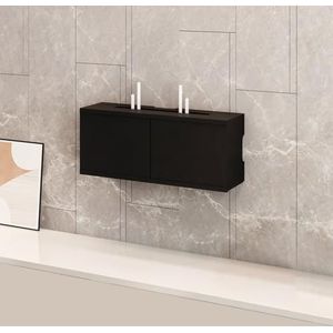 XCLOOZGL Modern Stijl Wifi Router Opbergdoos Verstopper Grote Capaciteit Projector Plank Wandmontage of Bureaublad Kabelmanagement Doos Houten Modem Organizer Stekkerdoos,C,50X11X21CM