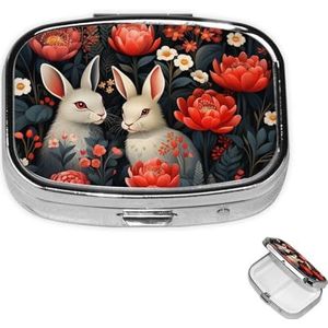 Pil Case Rechthoek 3 Compartiment Pillendoos Ronde Pil Organiseer Metalen Waterdichte Geneeskunde Organizer Doos voor Reizen Kleine Pillen Container Draagbaar voor Supplementen