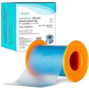 MedVance Silicone Tape 5 cm Wide soft with Perforation and Cuttable (1 Pack, 1.5 Yards)