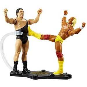 ​WWE Hulk Hogan vs Andre the Giant Kampioenschap, set van 2 actiefiguren (ca. 15 cm), Friday Night Smackdown wedstrijdpakket, vanaf 6 jaar