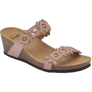 Scholl, Damessandalen met dubbele elastische band, roze, Roze, 35 EU