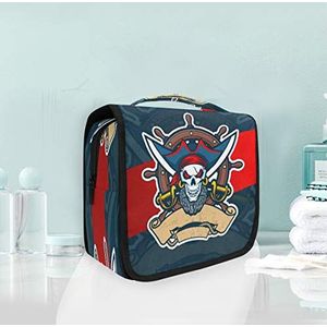 Piratenschedel zwaard opknoping opvouwbare toilettas make-up reisorganisator tassen tas voor vrouwen meisjes badkamer