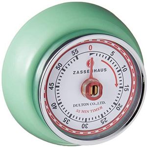 Zassenhaus Magnetische Retro Keukentimer, Klassieke Mechanische Koken Timer (Mint Groen)