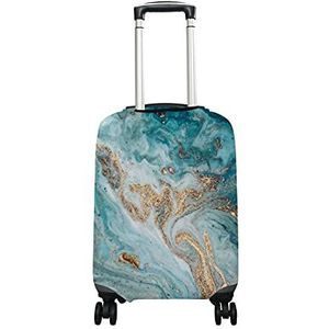Bagage Cover Marmeren Gouden Turquoise Past 18-32 Inch Koffer Reizen Carry On Bagage Spandex Protector, multi, Medium Cover(Fits 22-24 inch luggage)
